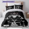 Satan Symbol Pattern Bedding,Quilt Set Quilt Cover Pillowcase Home Birthday Gift (1 * duvet cover + 2 * pillowcase, without core)