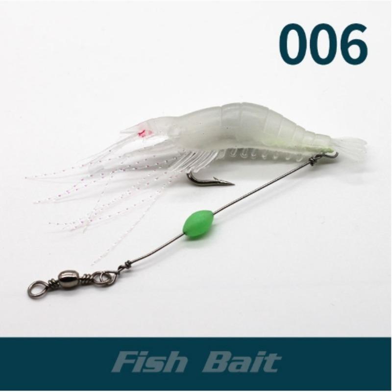 

2шт встроенный крючок приманка креветки комплект светящаяся приманка креветки мягкая пластиковая рыболовная приманка Sabiki силиконовая приманка креветки рыболовная приманка