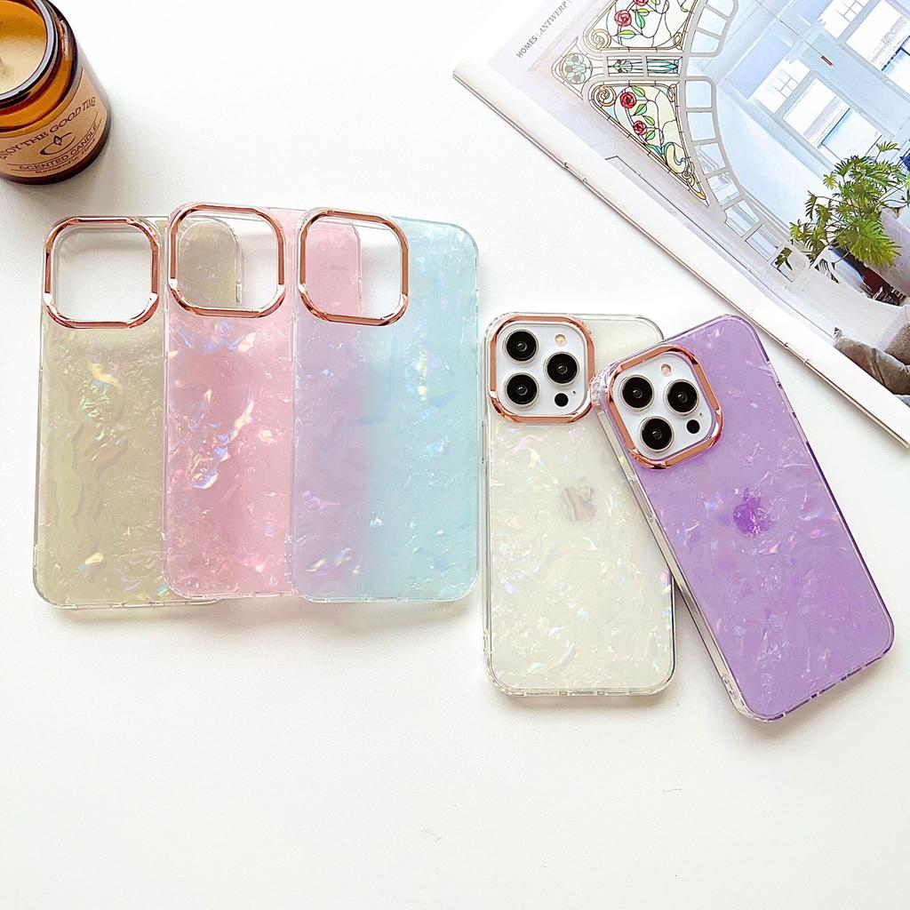 IPhone16 Electroplated Glitter Shell Pattern, Suitable for IPhone 15promax Phone Case 14 Anti-drop Full Cover 16E