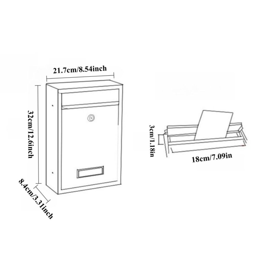 Iron Tinplate Letter Boxes Safe Locking Metal Email Suggestion Box Large Mail Drop Box  Garden