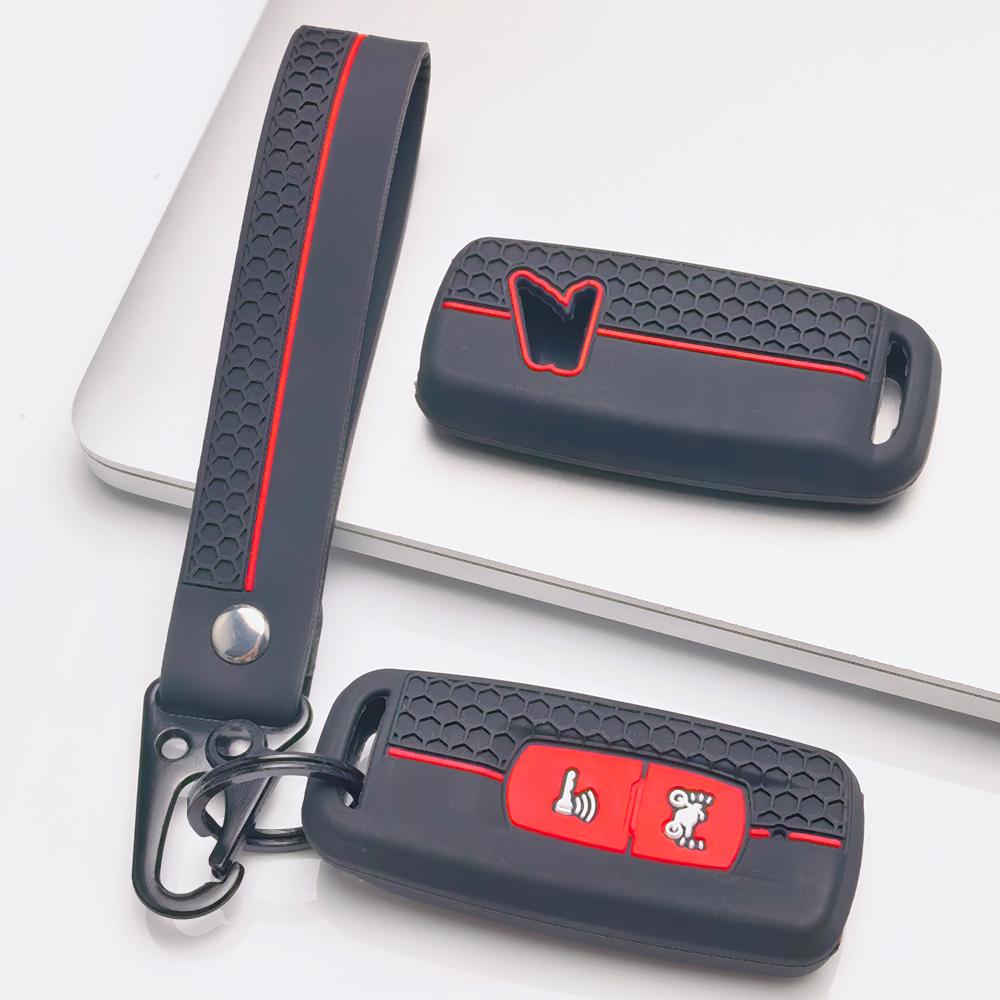 Silicone Motorcycle Key Fob Cover for Honda PCX125 PCX150 PCX160 ADV150 with Keychain Honeycomb Texture Shockproof Motorcycle Remote Key Protector