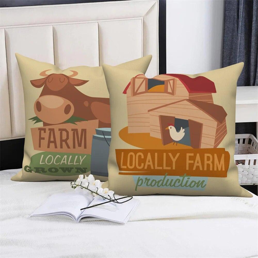 Throw Pillow Sofa Home Decor Decorative  Cover Local Farm Cushion