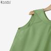 ZANZEA Women Summer Casual Round Neck Loose Sleeveless Tank Tops