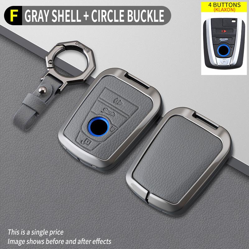 Zinc Alloy Leather Car Smart Key Fob Case Case For Bmw I3 I8 Series Key Fob Car Key Key Cover Car Interior Key Case Accessories