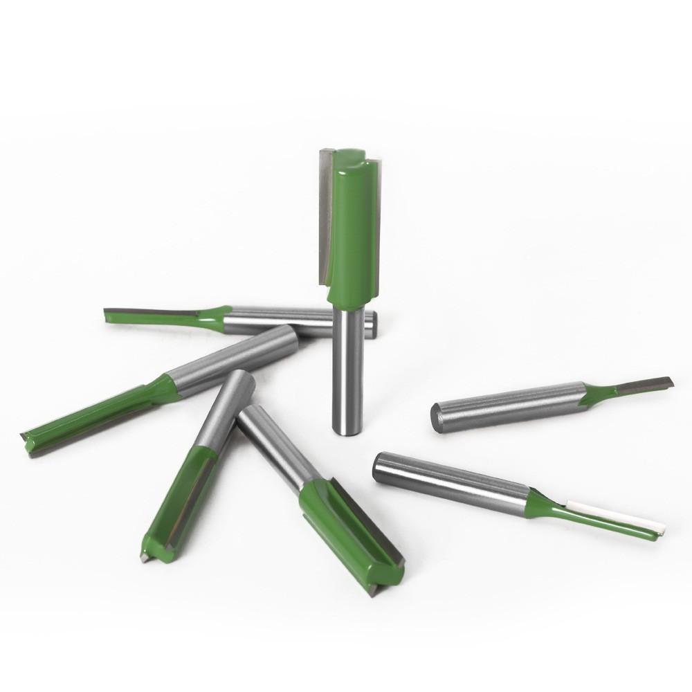 6mm 6.35mm Shank straight groove trimming cutter, 3 4 5 6 8 10 12mm hard alloy trimming slotting woodworking milling cutter