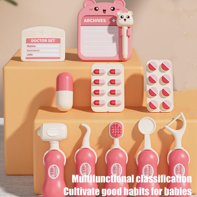 Kids Doctor Set Pretend Play Medical Tool Bag With Stethoscope Real Dentist Playset Role Play Educational Doctor Play Set Childs