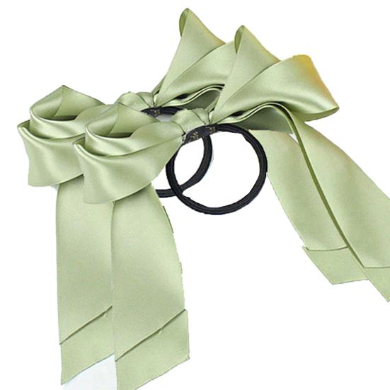 2 Pcs Ribbon Rope Bowknot Hair Ties Elastic Hair Band Girl Hair Accessories