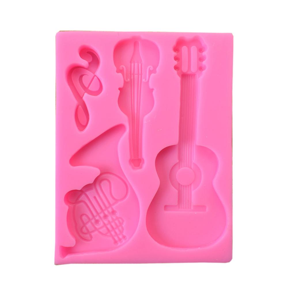 Resin Casting Silicone Mold Guitar Violin Keychain Pendant Jewelry Mould DIY