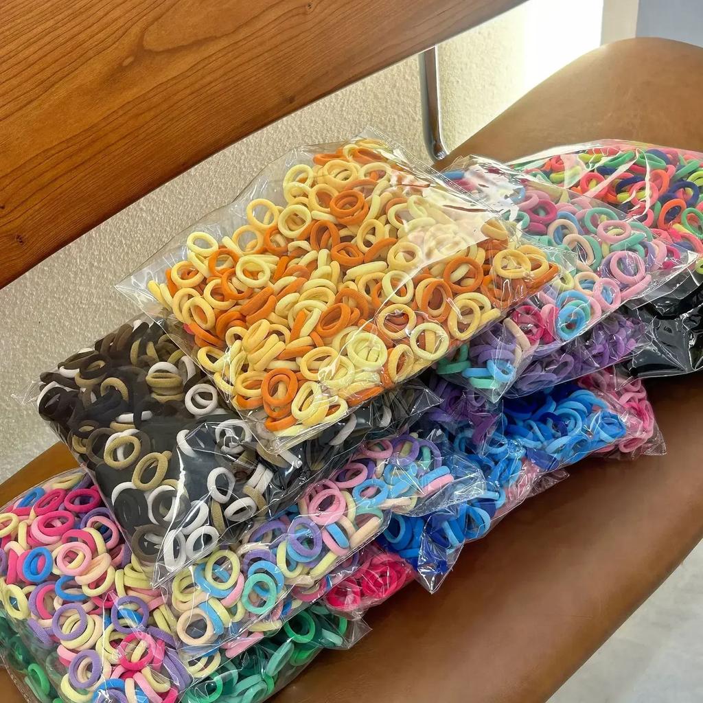 100/500pcs Women Girls Colorful Nylon Elastic Hair Bands Ponytail Hold Small Hair Tie Rubber Bands Scrunchie Hair Accessories