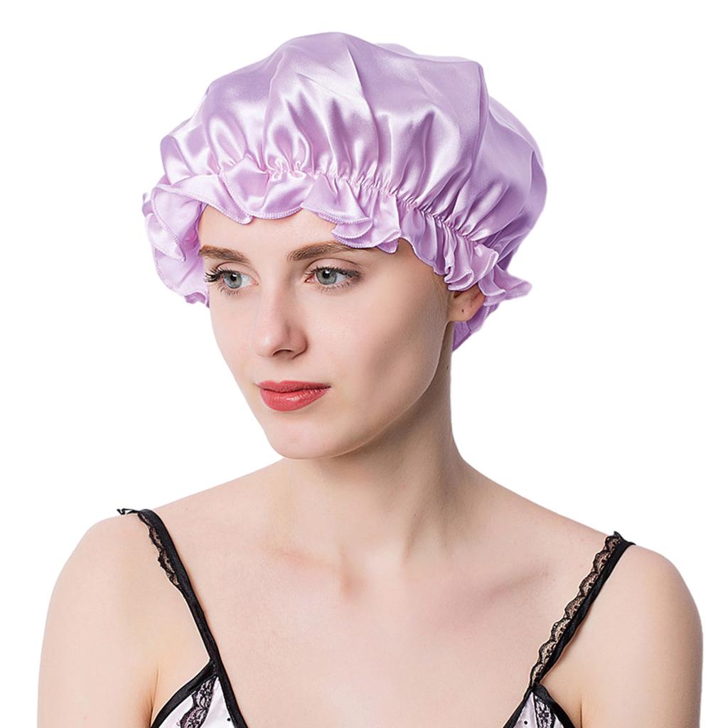 Reusable Bonnet Cap Soft Shower Cap for Bathing Sleeping Hair Care Sleep Cap