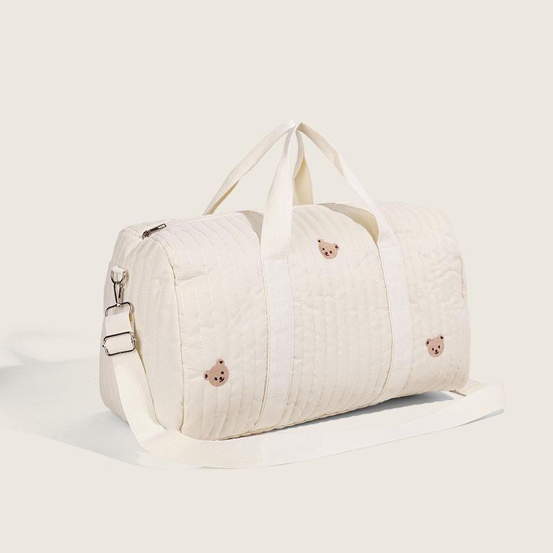 INS Large Mommy Bag Handheld Outdoor Storage Bag Single Shoulder Crossbody Mother and Baby Tote Bag Embroidered Travel Bag