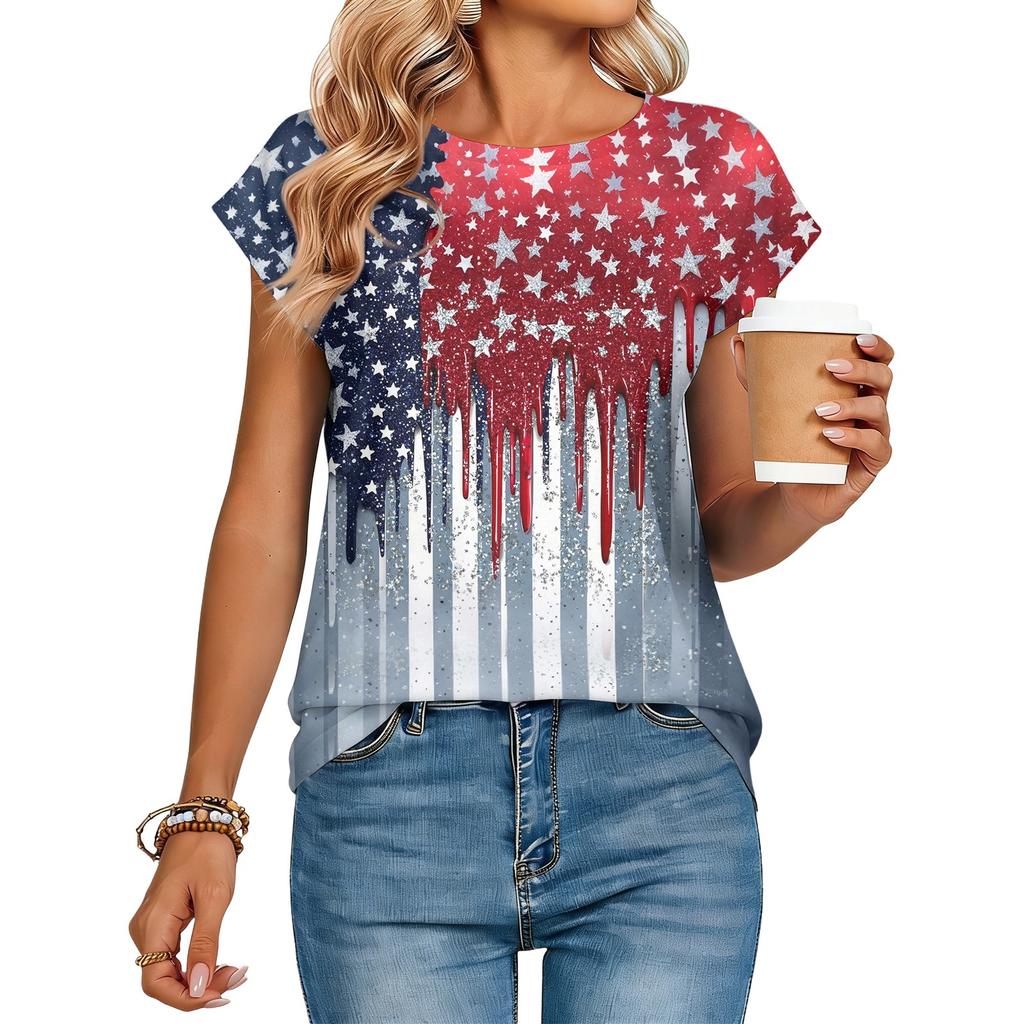 Women's Loose Fit Casual Vintage Graphic T Shirt Top Short Sleeve Comfortable Lightweight Blouse for Everyday Wear