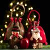 Christmas Gift Bags with Drawstring Design Cute Cartoon Packaging Tote Bag for Festive Party Decoration