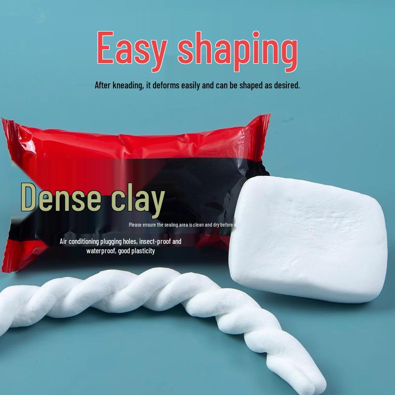 Fireproof Air Conditioner Wall Sealing Putty - Waterproof White Leak-Stopping Clay Plug for Household Use