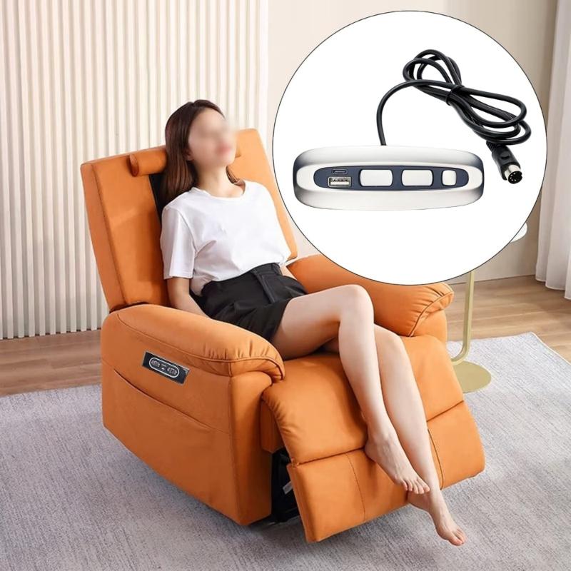 Adjustable Motorized Lounges Chair Switches Build In USB C Charging Port ABS Frame Support Simple to Operate for Homes