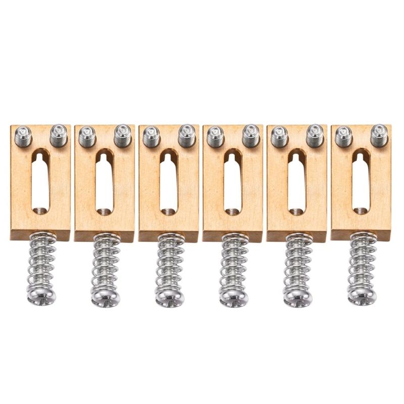 10.5mm Electric Guitar Set Tremolo Bridge Saddle Brass Flat Top Guitar Bridge Saddles with Wrench Electric Guitar Parts