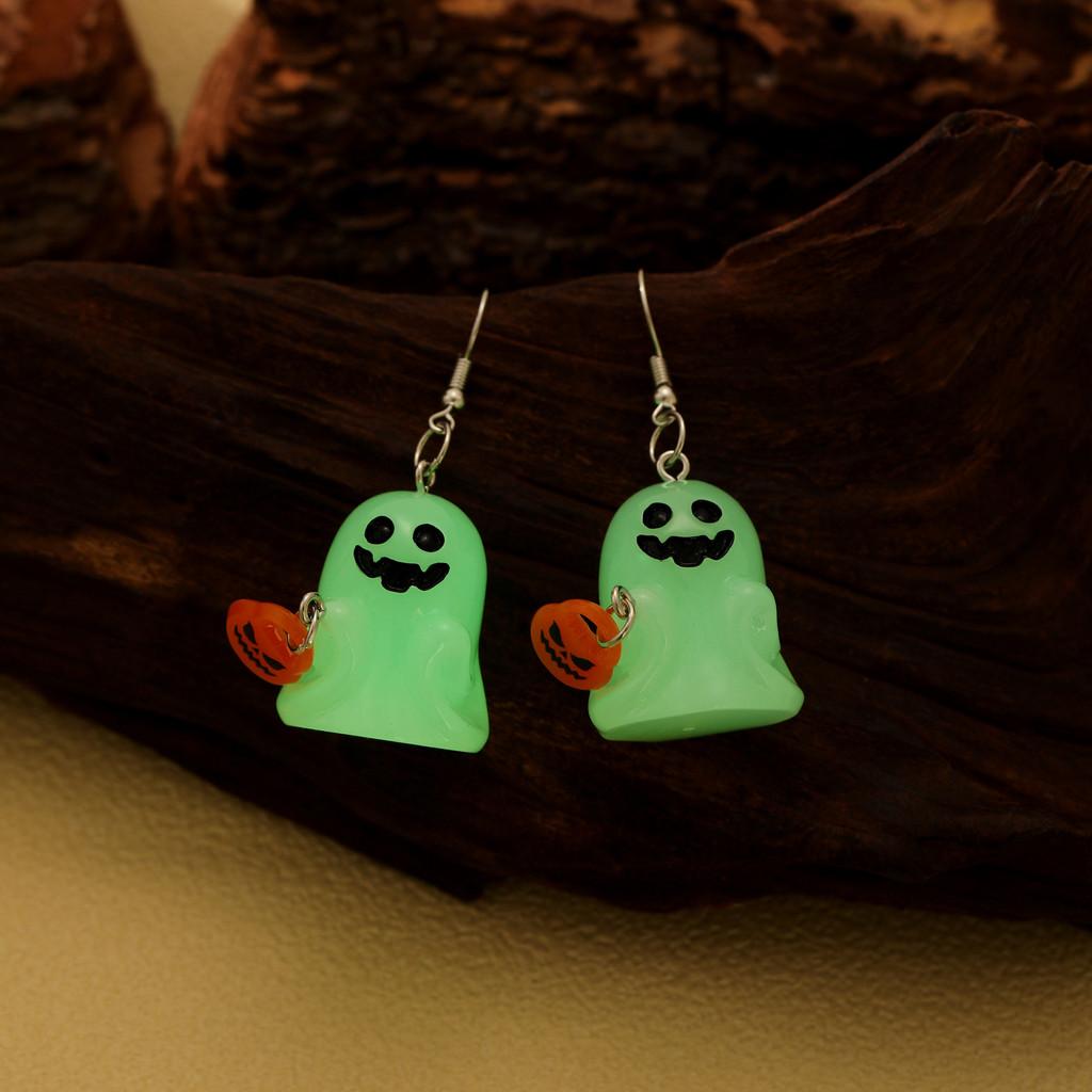 Glow Whimsical 3d In The Dark Pumpkin Ghost Earrings Perfect For Celebrations Halloween