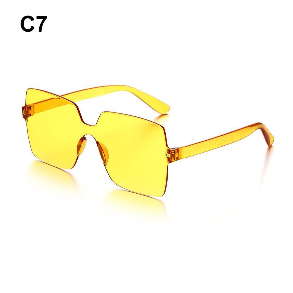 Costume Transparent Candy Color Sunglasses for Women Glasses Rimless Square Sunglasses High Quality High Quality