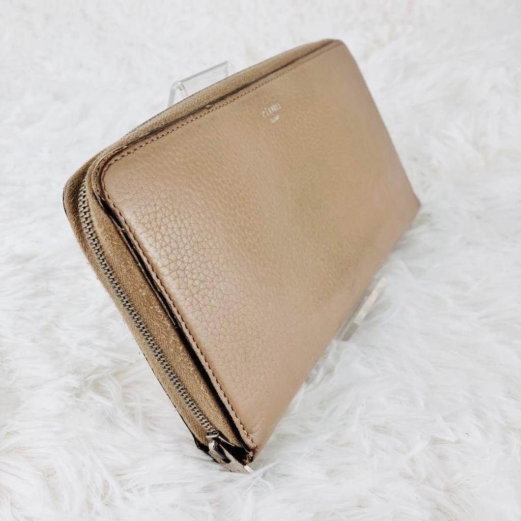 Used CELINE long wallet, beige, women's accessories