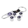Car Tire Rim Valve Caps with Keychain Wheel Accessories for Subaru Forester XV Tribeca Outback Impreza Legacy STI WRX BRZ