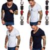 High-quality Men's Slim V Neck Short Sleeve Muscle Tee T-shirt For Casual Wear