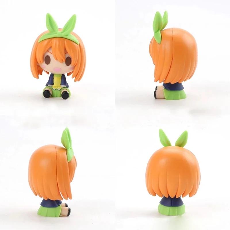 5pcs/Set Q Version Japanese Anime The Quintessential Quintuplets Action Figure PVC Fabric Model Dolls Toy Collect Ornaments