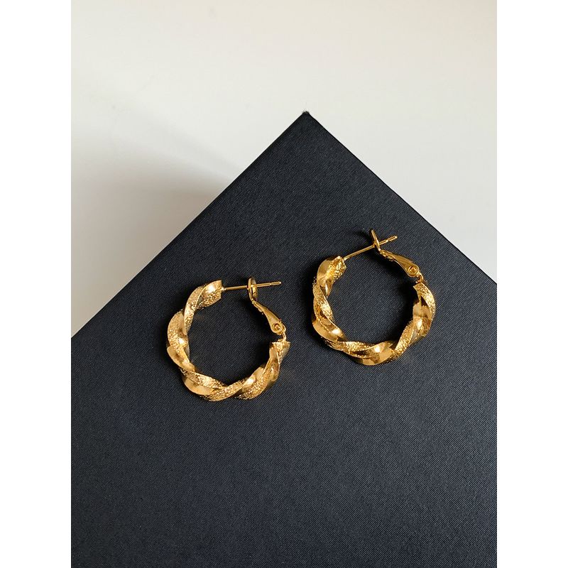 Niche Style Twisted Asymmetrical Cold Style Female Hipster Silver Needle Gold