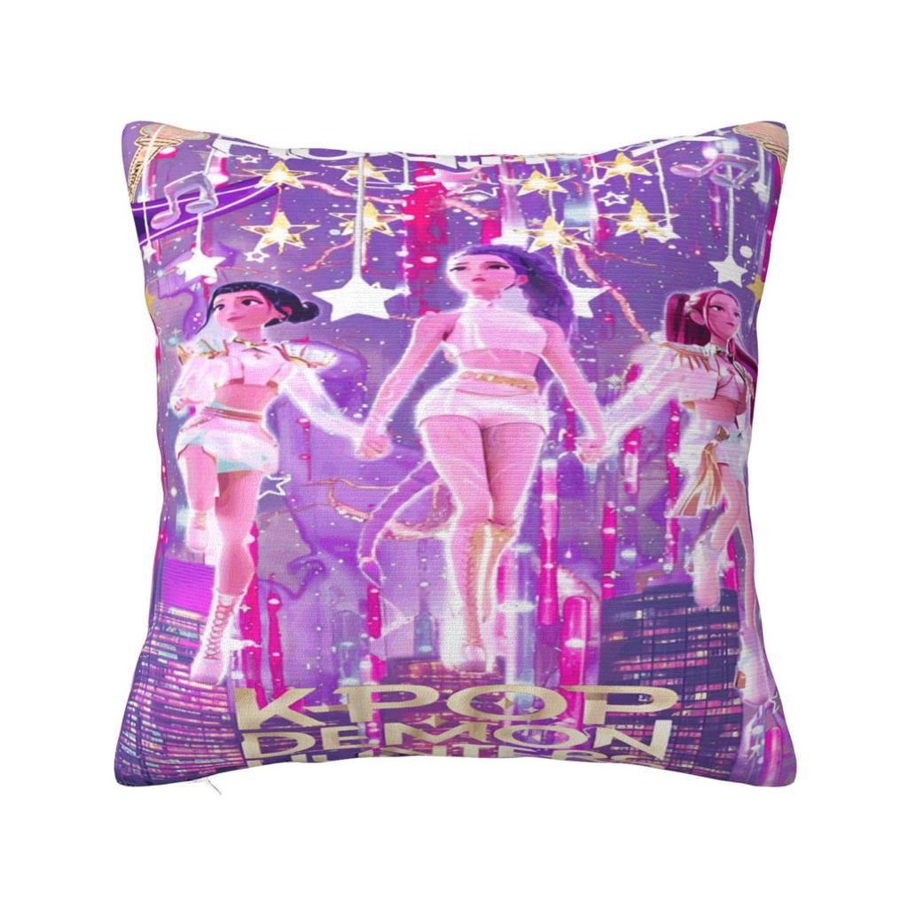 Kpop Demon Hunters Huntrix Printed Pillowcase Cushion Cover Pillow Covers Warm Home Decoration Square Multiple Sizes