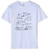 Women's round Collar Short Sleeve T-shirt INS Fashion Mathematical Formula Print Casual Summer Top Polyester Fabric