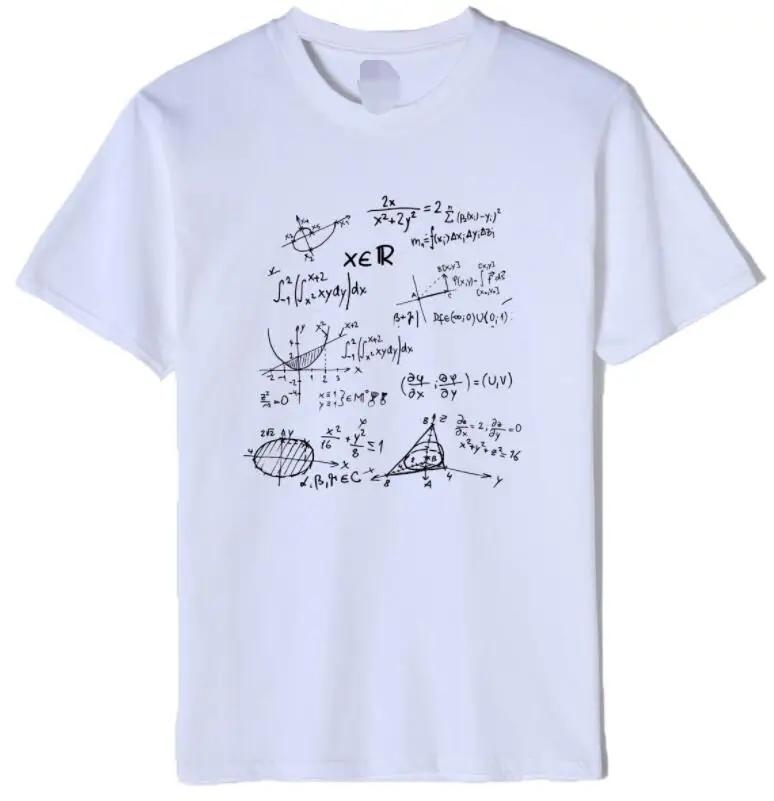 Women's round Collar Short Sleeve T-shirt INS Fashion Mathematical Formula Print Casual Summer Top Polyester Fabric