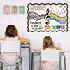Music Makes World Colorful Tapestry, Rainbow Notes Wall Hanging, Classroom Music Room Wall Decoration Decor