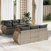 VidaXL Garden Lounge Set with Cushions 7 Pcs Grey Braided Resin 3326581