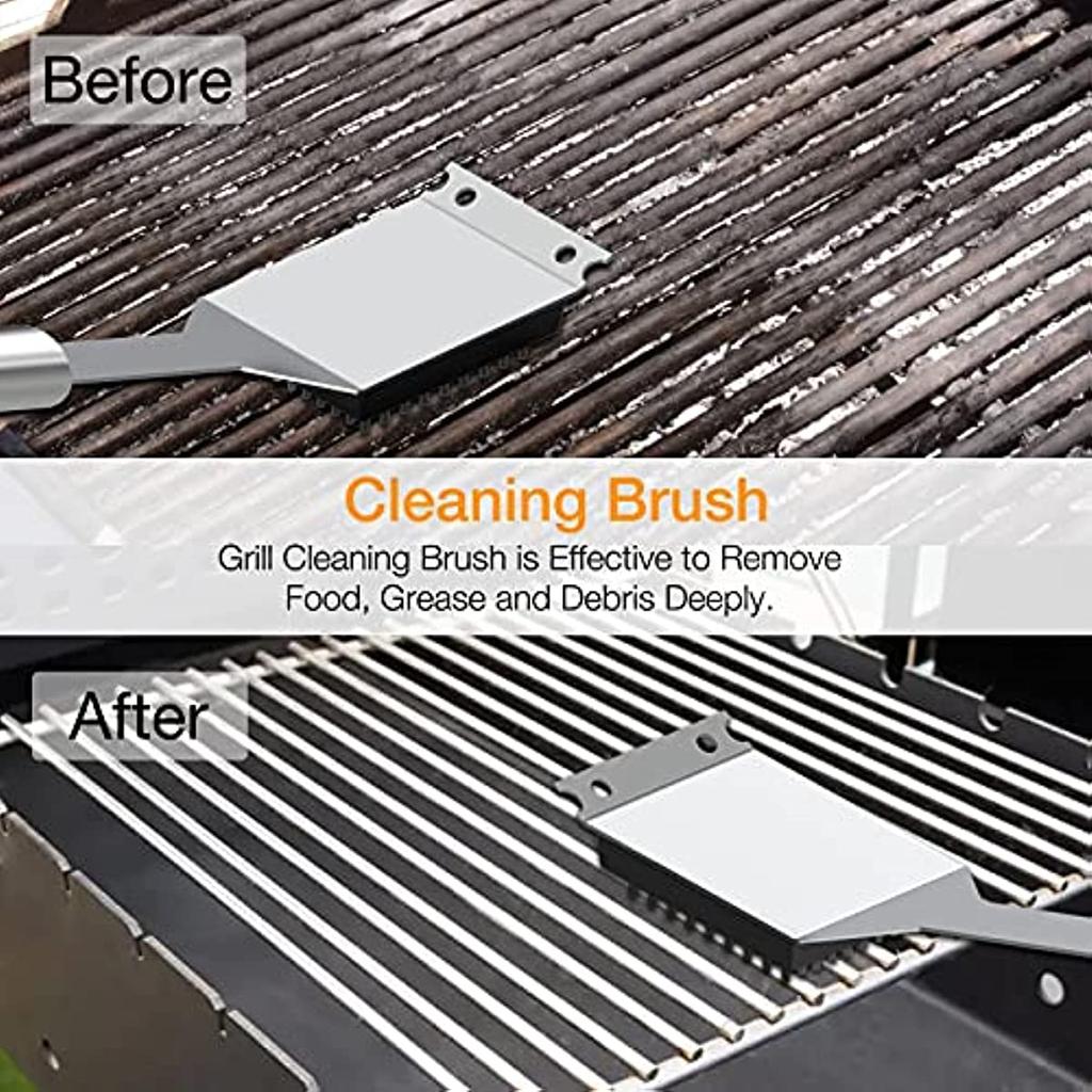 8PCS/SET BBQ Tool Accessories Set Stainless Steel Extended BBQ Kits Camping Backyard Campfire Kitchen Picnic Supplies