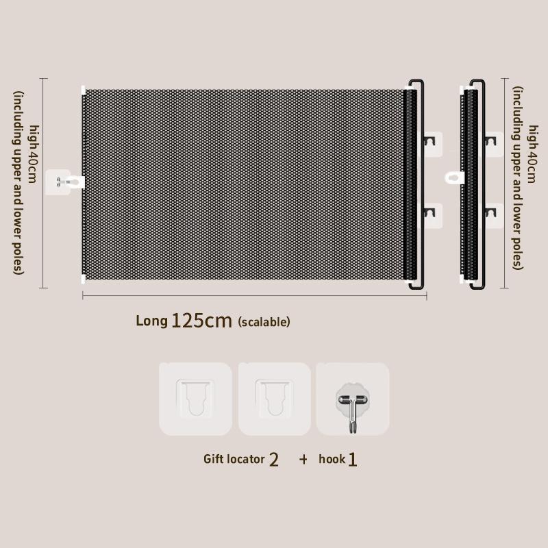 Retractable Pet Gate For Cats Dogs No-Drill Mesh Safety Barrier Anti-Jump Isolation Fence To Prevent Cat From Escaping Indoor