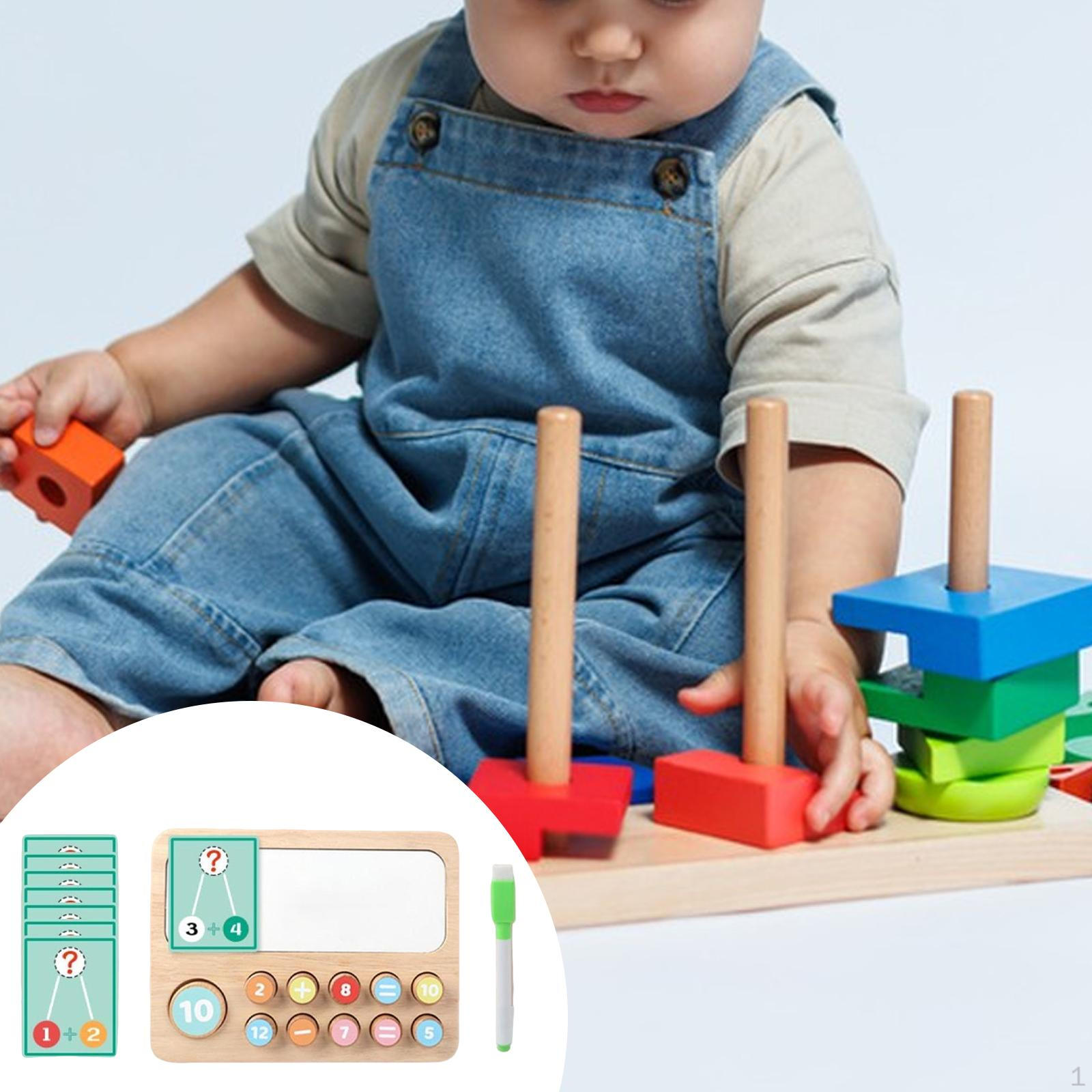 Math & Spelling Toys Activity Board Development Fine Motor Skills Interactive Wooden Cognitive number