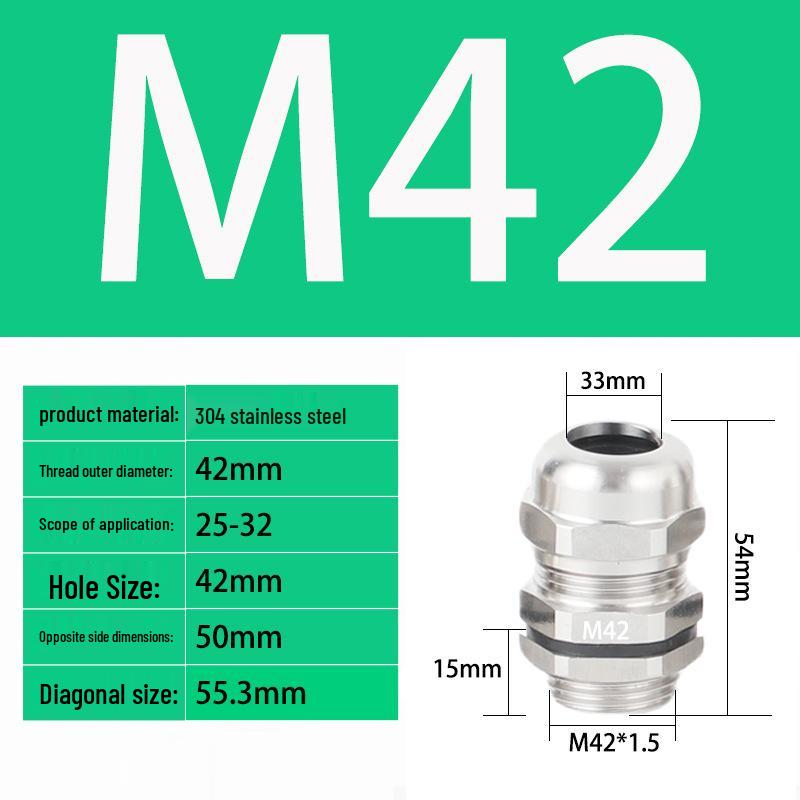 M Series Waterproof Stainless Steel Explosion-Proof Cable Gland and Sealing Connector