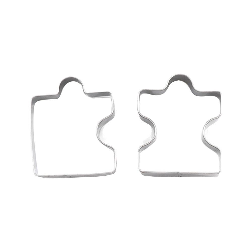 Puzzle 4Pcs Decorating Cookies Cutter Cake Mould Jigsaw Stainless Steel Tool
