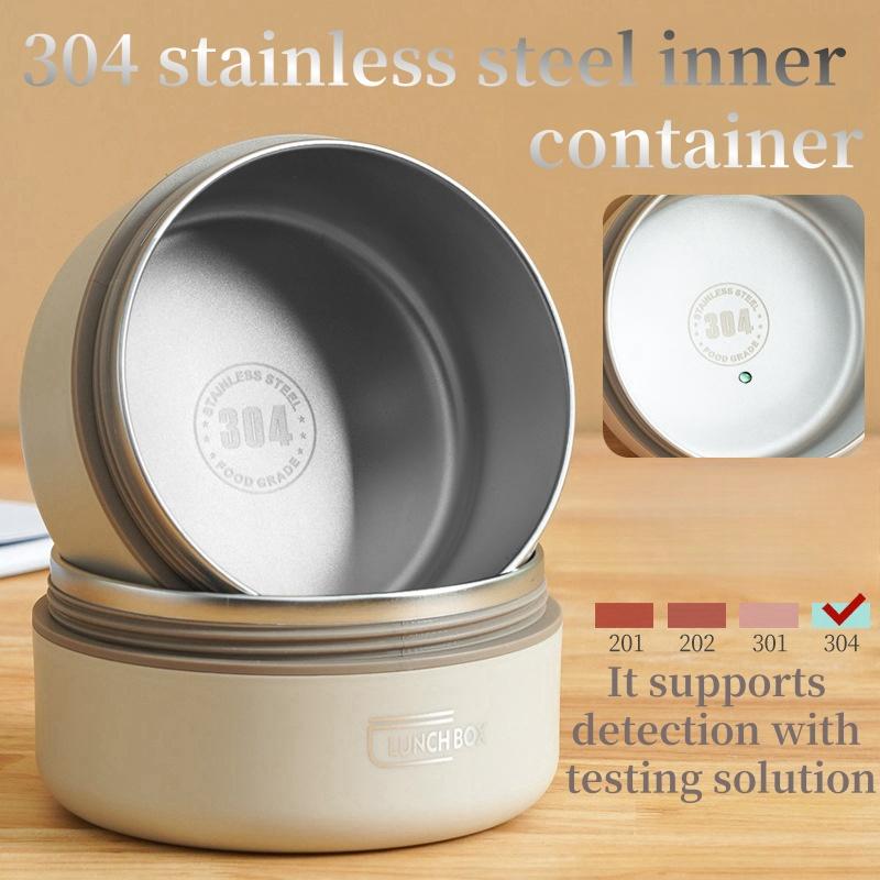 Szigetelt főzőedény, egymásba rakható rozsdamentes acél bento doboz, mikrohullámú sütőben használható rozsdamentes acél tároló, uzsonnás doboz