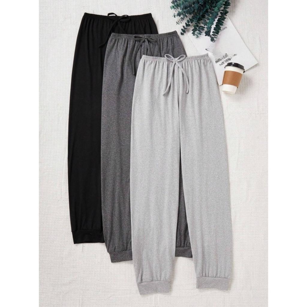 3pcs Women'S Casual Drawstring Waist Pants - Loose Fit Solid Color Joggers in,Comfort, Perfect for Home & Outdoor Wear, Ideal Gift, Jogging Pants