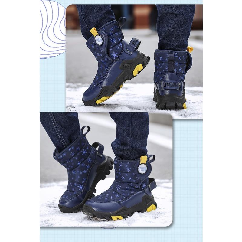 Kids Thickened Warm Waterproof Snow Boots For Boys And Girls Ankle Winter Boots