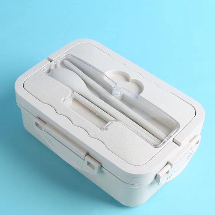 Wheat Straw Insulated Microwave-Safe Bento Lunch Box for Office & Students
