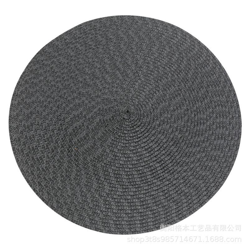 PP material woven placemat round heat insulation mat dining table western food non-slip mat nordic wind fruit plate coffee cup mat