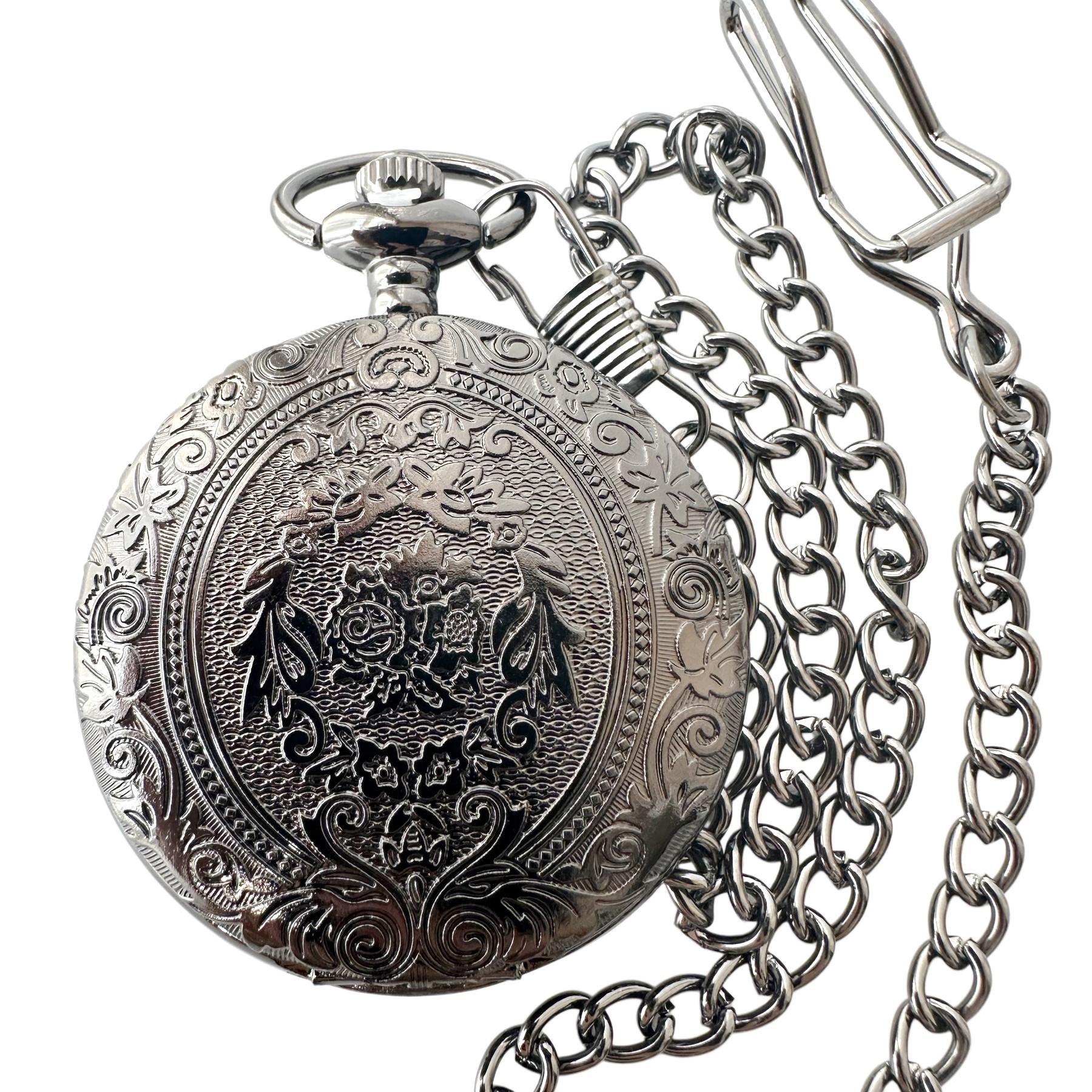 Hot Selling Classic Antique Vintage Alloy Case Quartz Number Pocket Watches серебряный