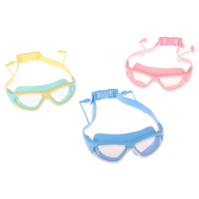 Profesjonelle Svømmebriller Barn Svømmebriller Med Ørepropper Anti-dugg UV Silikon Vanntett Svømmeutstyr For Barn