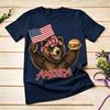 American Flag Bear Burger Graphic TShirt for Unisex Unisex 100 Cotton Casual Summer Streetwear Gift