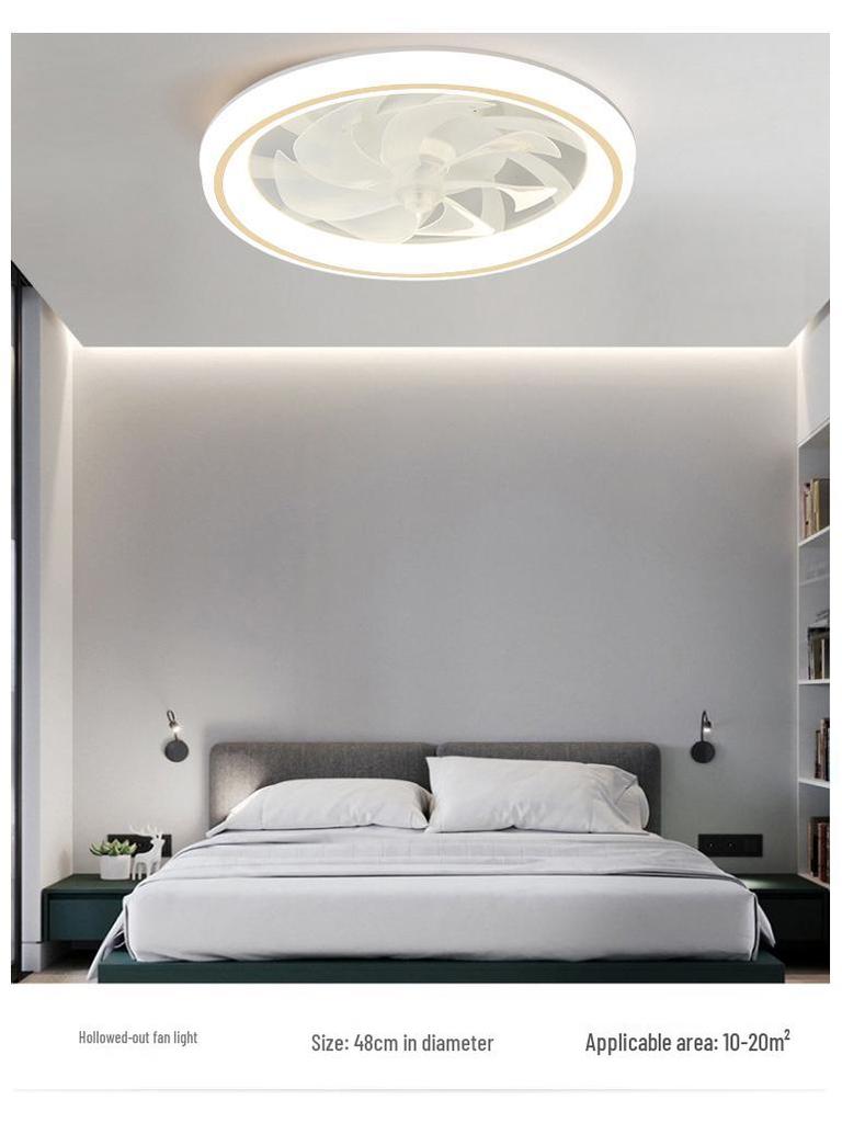 Hot Wheels Ultra-Thin Silent Ceiling Fan Light with Invisible Chandelier for Living Room & Bedroom