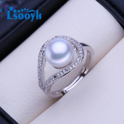 Natural Freshwater Pearl Rings For Women Trendy Silver Color Party Ring Jewelry Birthday Gifts