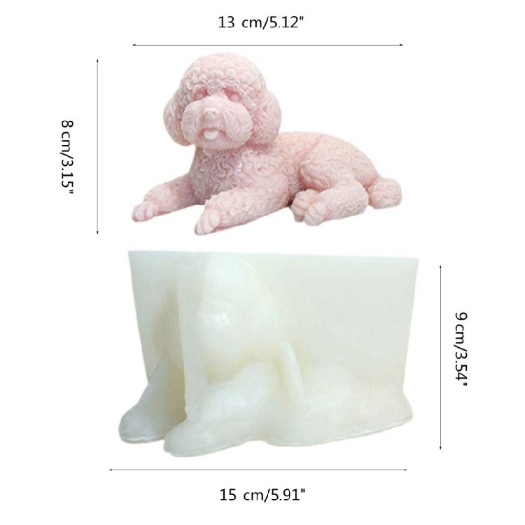 Animal Silicone Mould 3D Dog Candle Mold DIY Aromatherapy Candle Making Tool