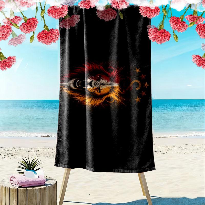 Galatasaray Spor Kulübü Print Strandtuch, Großes Weiches Schnelltrocknendes Handtuch für Strand Camping Schwimmen