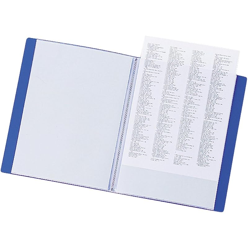 LIHIT LAB File Clear Book A4 60 Pockets Blue G3203-8